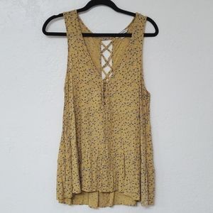 American Eagle Floral Cutout Tank Top